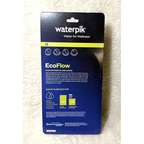 Waterpik EcoFlow Hand Held Shower Head with 5ft Hose - 4 Spray Modes - 443E - Picture 4 of 8